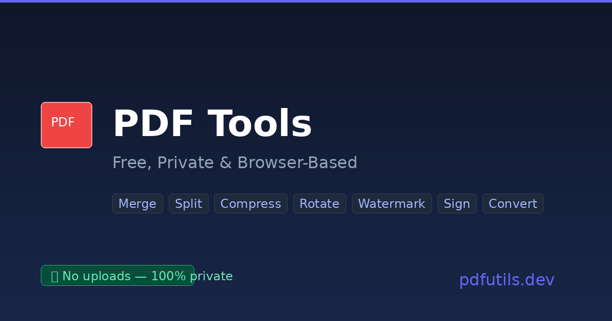 Free Online PDF Tools — 100% Private | PDF Tools